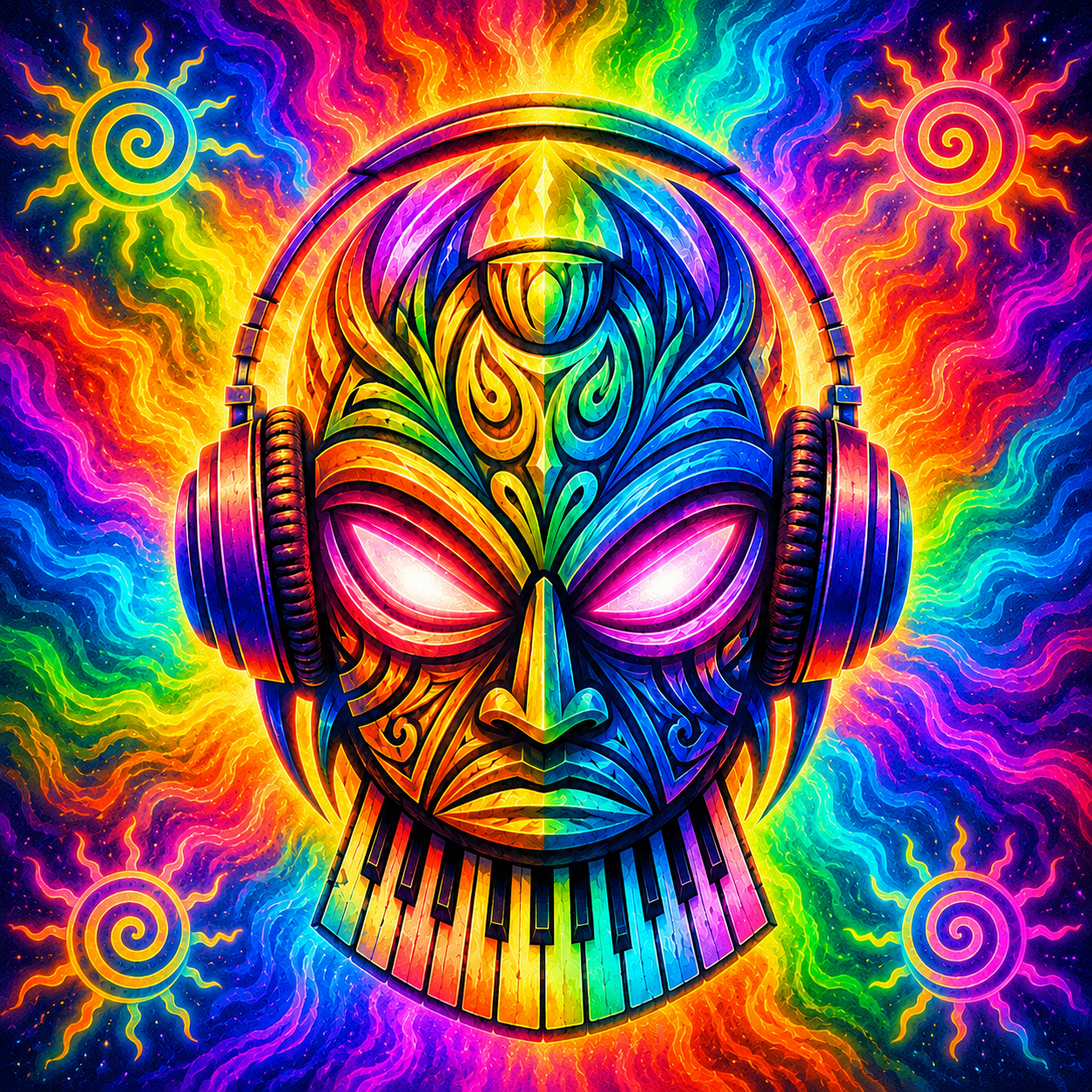 A colorful neon oracle